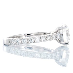 2.74ctw Brilliant Cut Lab Created Solitaire with Diamond Pave Shoulders