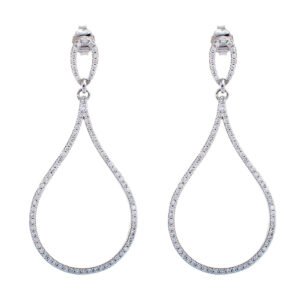 1.00ctw Open Diamond Fashion Tear Drop Studs 10k White Gold