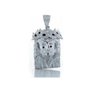 0.65ctw Diamond Jesus Head 10k White Gold