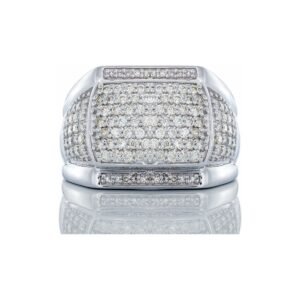 1.00ctw Raised Cushion Table Top Center Diamond Pave Shoulders