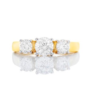 1.00ctw Lab Diamond Round Brilliant Three Stone Past Present Future