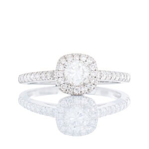 0.90CTW Natural Diamond Cushion Shape Halo