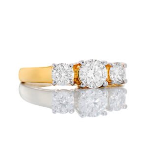 1.00ctw Lab Diamond Round Brilliant Three Stone Past Present Future