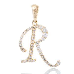 0.19ctw Diamond Cursive Initial 