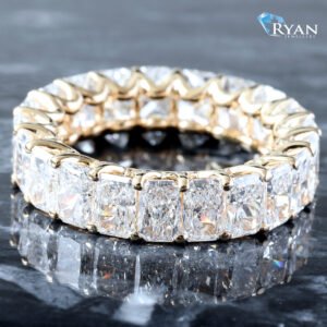 6.89ctw Radiant Cut Scallop Profile Eternity Band