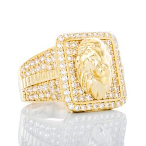Lion Head Ring with Rectangle Forefront
