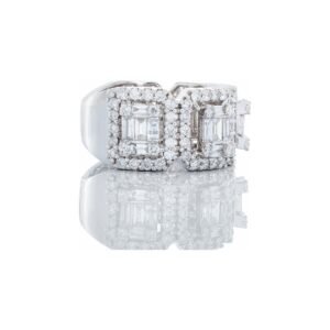 2.00ctw Five Diamond Illusion Emerald Center with Halo 10k White Gold