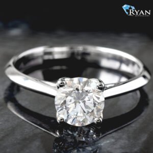 1.00ctw Round Solitaire with Cathedral Shoulders and Floral Basket