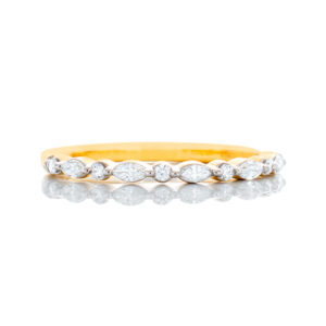 0.25ctw Alternating Marquise and Round lab Diamond Stacker Band