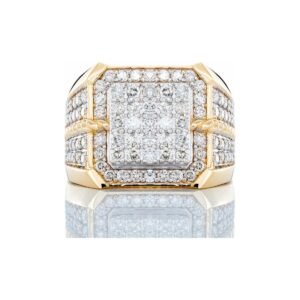 1.40ctw Soft Square Diamond Forefront Raised Center Rope Accents on Shoulders 10k Gold