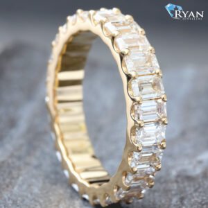 4.00ctw Emerald Cut U Prong Setting Eternity Band