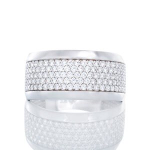 Five Row Dome Band with High Polished Edges 10k White Gold