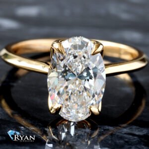 2.51ctw Oval Solitaire with Floral Basket and High Polished Upswept Shoulders