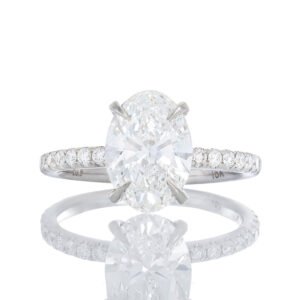 2.10ctw Oval Lab Diamond Engagement Ring with Hidden Halo