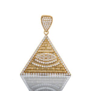 Egyptian Pyramid with Evil Eye Center 10k Gold