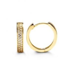 Two Row Cubic Zirconia Round Huggies