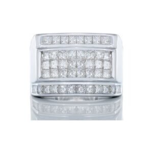 2.00ctw Princess Cut Invisible Set Slightly Angled Rectangle Forefront 14kt White Gold