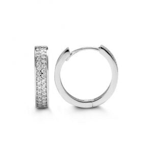 Two Row Cubic Zirconia Round Huggies