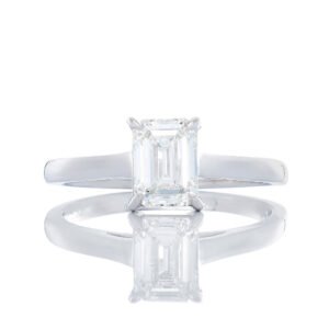 0.98ct Emerald Cut Lab Created Diamond Engagement Ring