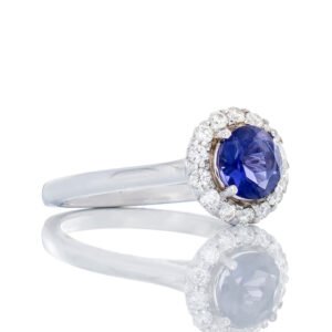 0.68ct Tanzanite Solitaire with Diamond Halo