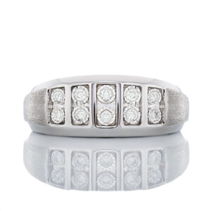 0.20ctw Five Row Vertical Illusion Channel Set Band