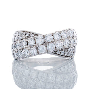 1.27ctw Cross Over Diamond Band 14k White Gold