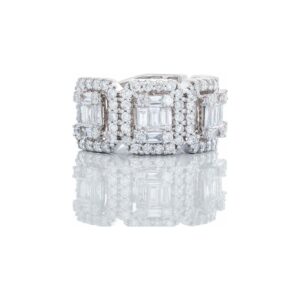 2.00ctw Five Diamond Illusion Emerald Center with Halo 10k White Gold