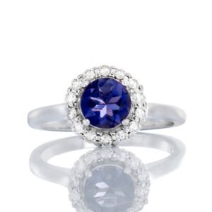 0.68ct Tanzanite Solitaire with Diamond Halo