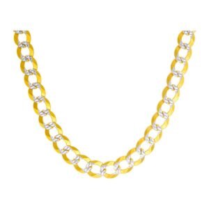 8.25mm Diamond Cut Beveled Edge Curb Chain 14kt