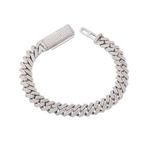 6.00CTW Double Row Honeycomb Cuban Bracelet