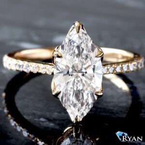 2.23ctw Marquise Solitaire with Pave Upswept Shoulders Ring