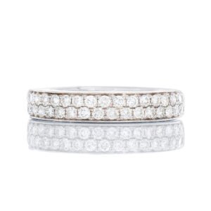 1.07ctw Two Row Diamond Pave Eternity Band