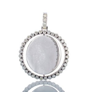 0.80ctw Reversible Spinning Memory Pendant with Illusion Set Diamond Frame
