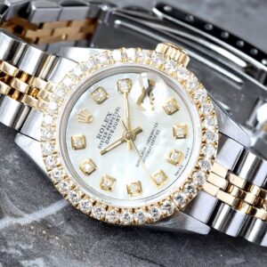 Rolex Datejust 26MM Custom Mother of Pearl Diamond Custom Diamond Bezel