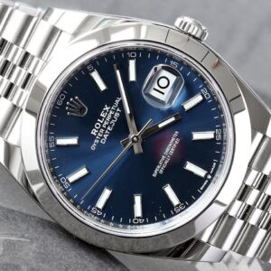 Brand New 2026 Rolex Datejust 41 Blue Stick Dial Smooth Bezel Jubilee Bracelet
