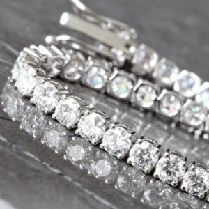 11.36 Carats Total Lab Grown Diamond Tennis Bracelet White Gold 14K