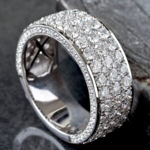 4.75 Carat Lab Diamond Three Row Band