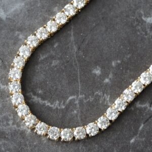 Brand New 23.25 Carats Total Lab Diamond Tennis Chain 27 grams 14K Yellow Gold