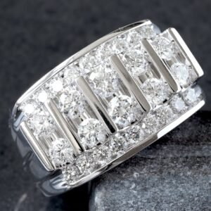 2 Carat Lab Diamond Men's Channel Setting Ring Solid Yellow Gold or White Gold