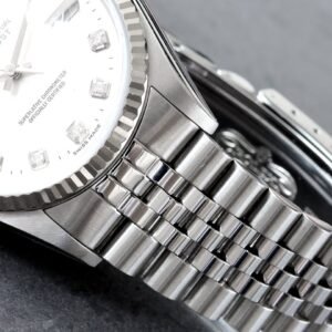 Rolex Datejust 36MM Factory Silver Diamond Dial Fluted Bezel Jubilee Bracelet Steel Watch