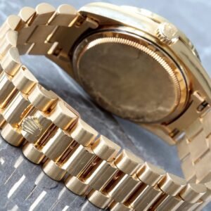 Rolex Day-Date 18K Solid Yellow Gold Factory Matte Blue Diamond Dial 36mm President Watch