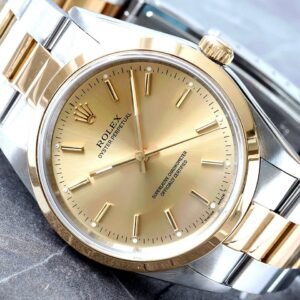 Rolex Oyster Perpetual 34MM Smooth Bezel Oyster Bracelet 18K/Steel Watch
