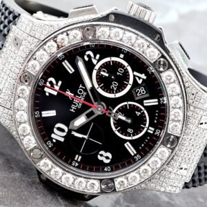 Hublot Big Bang 44MM 8 Carats Full Diamond Set Steel/Rubber Watch