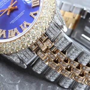 90'S ROLEX 36MM 18K & STEEL JUBILEE AFTMRK BLUE ROMAN DIAL
