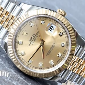 2021 ROLEX DATEJUST 41MM     18KT & STEEL   CHAMPAGNE DIAMOND DIAL
