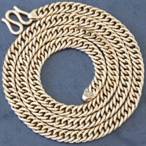 CHAIN GY 18K 19.50 INCH HIGH POLISHED DOUBLE INTERLOCKING CURB LINK