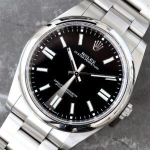 2023 ROLEX 41MM       OYSTER PERPETUAL     BLACK DIAL   SMOOTH BEZEL