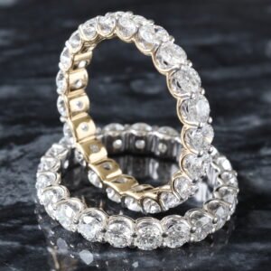 LAB RING GW 14K 2.00CTW ROUND SHARED PRONG SET ETERNITY BAND