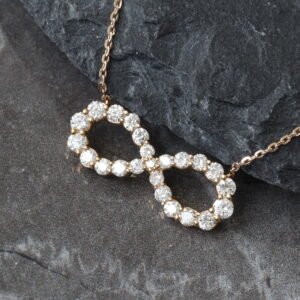 PENDANT GY 10K 0.55CTW NATURAL DIAMOND INFINITY ON ROLO