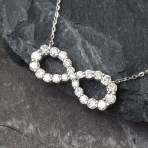 PENDANT GW 10K 0.55CTW NATURAL DIAMOND INFINITY ON ROLO